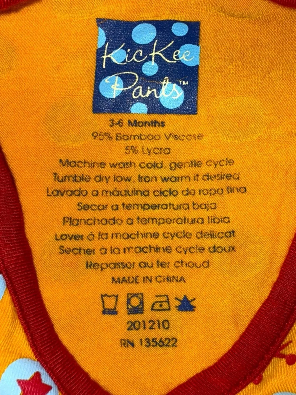 Kickee Pants Bamboo Kimono Top 3-6M Yellow Star Print Wrap Baby Shirt Soft